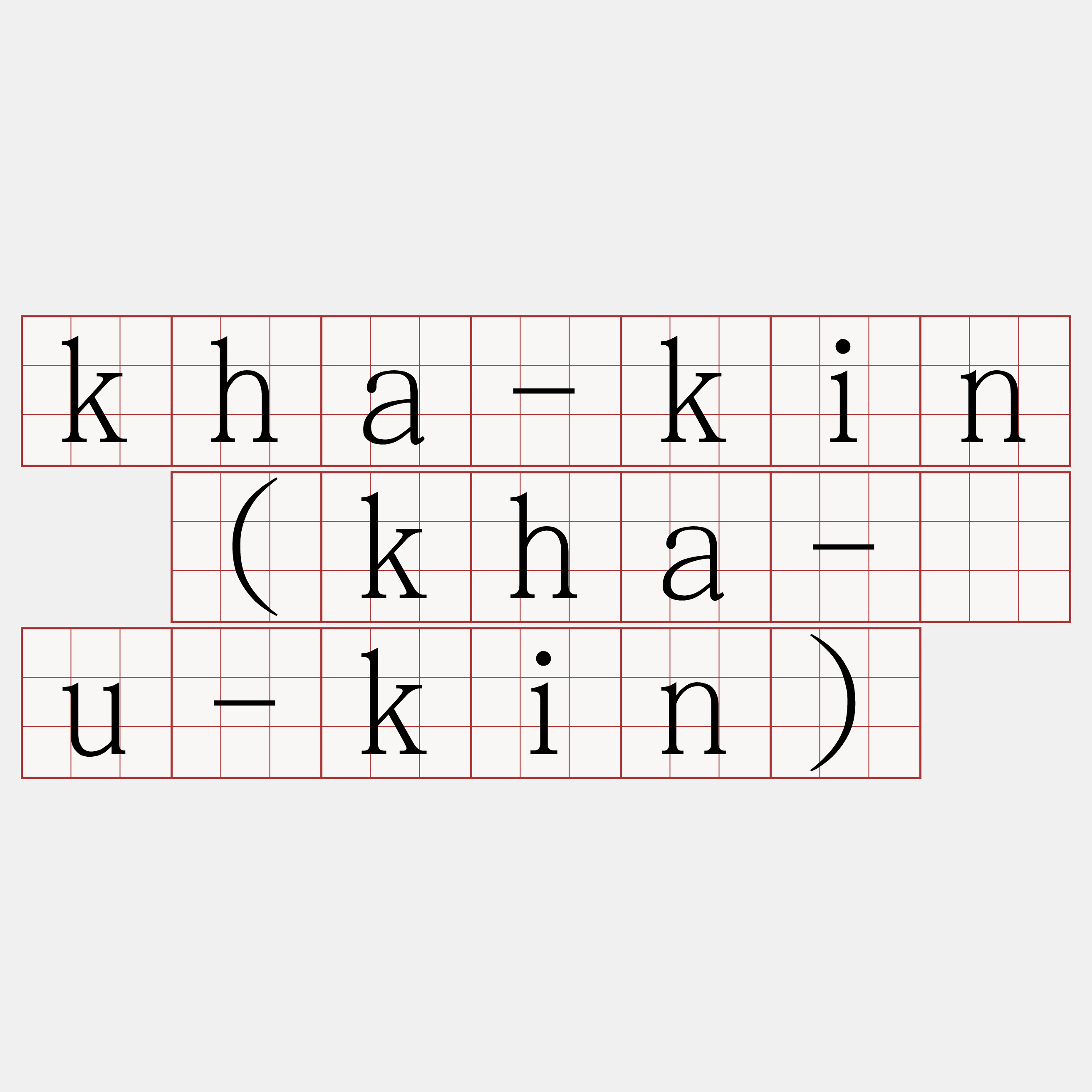 kha-kin (kha-āu-kin)